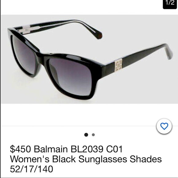 New Authentic Balmain BL 2039 CL Black Shades